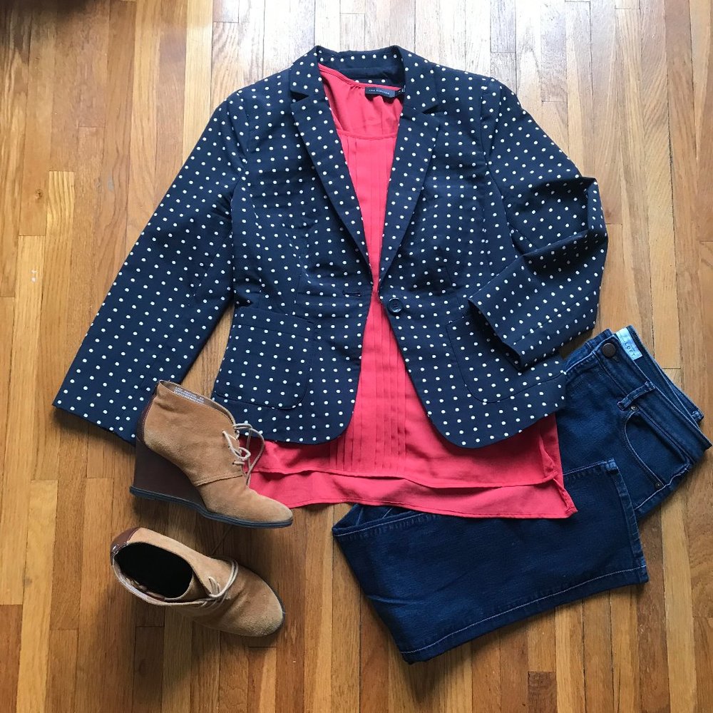 The Limited one button polka dot blazer jacket M - Picture 11 of 12